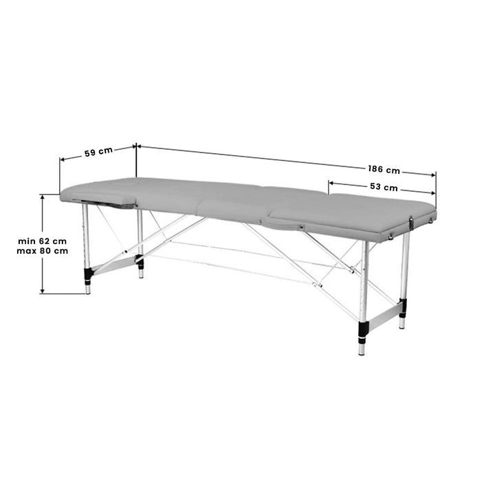 Lettino da massaggio pieghevole in alluminio Balance 3 zone grigio - immagine 8