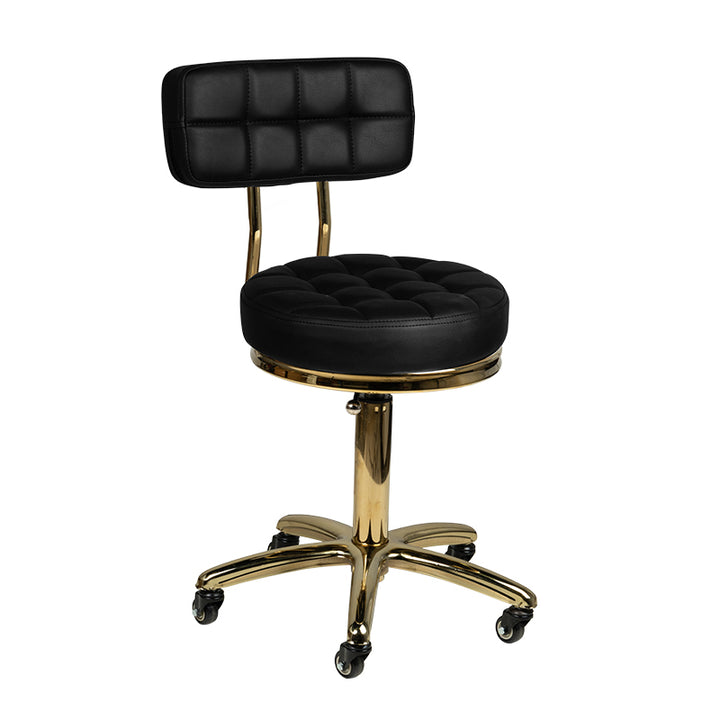 Sgabello Regolabile con Ruote AM-961 Oro Nero