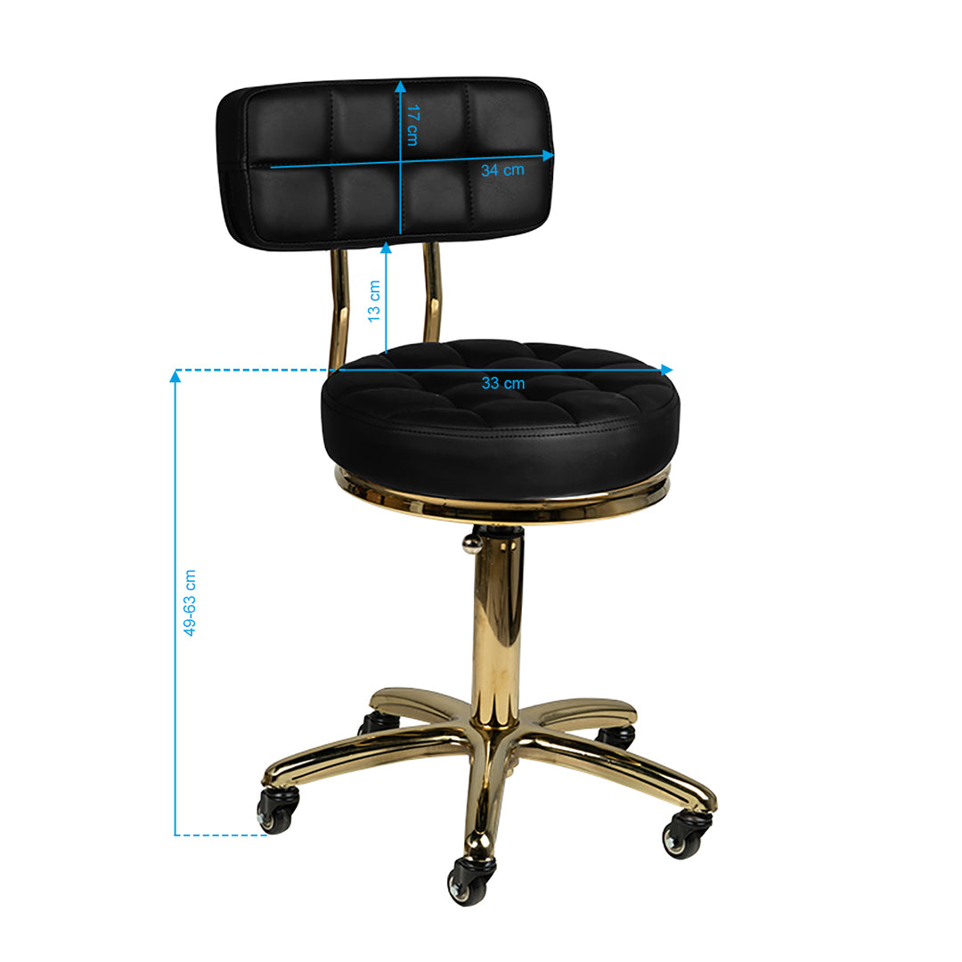 Sgabello Regolabile con Ruote AM-961 Oro Nero - immagine 5