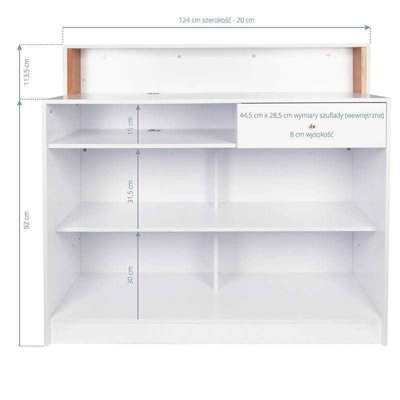 Bancone Reception Gabbiano Pearl Bianco - immagine 3