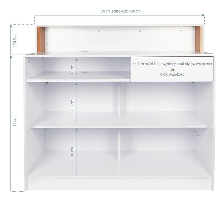 Bancone Reception Gabbiano Pearl Bianco - immagine 3