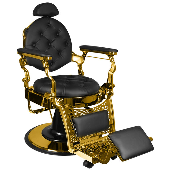 Poltrona Barbiere Gabbiano Giulio Gold Nero