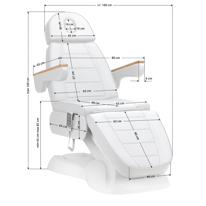 Poltrona Estetica Elettrica Lux 273B con 3 Motori Bianco - immagine 17