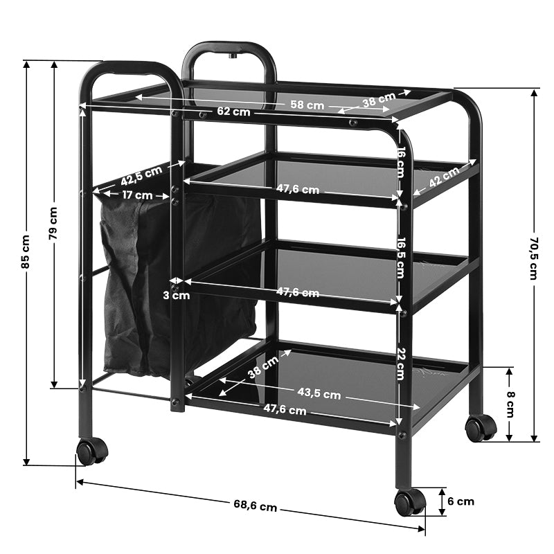 Carrello Estetista Giovanni 1031 Nero - immagine 6