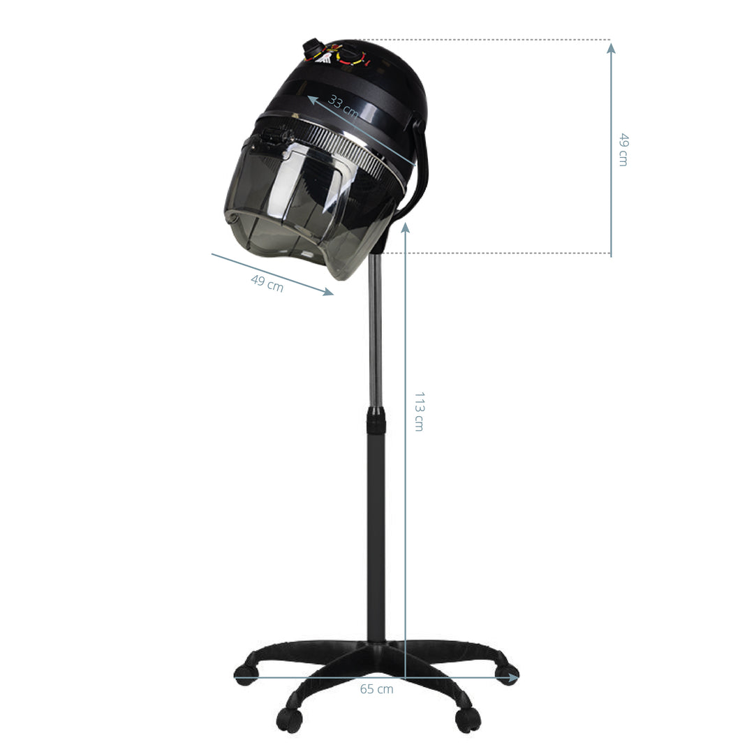 Casco Asciugacapelli su Stativo Gabbiano 1600 Velocità Singola Nero - immagine 5