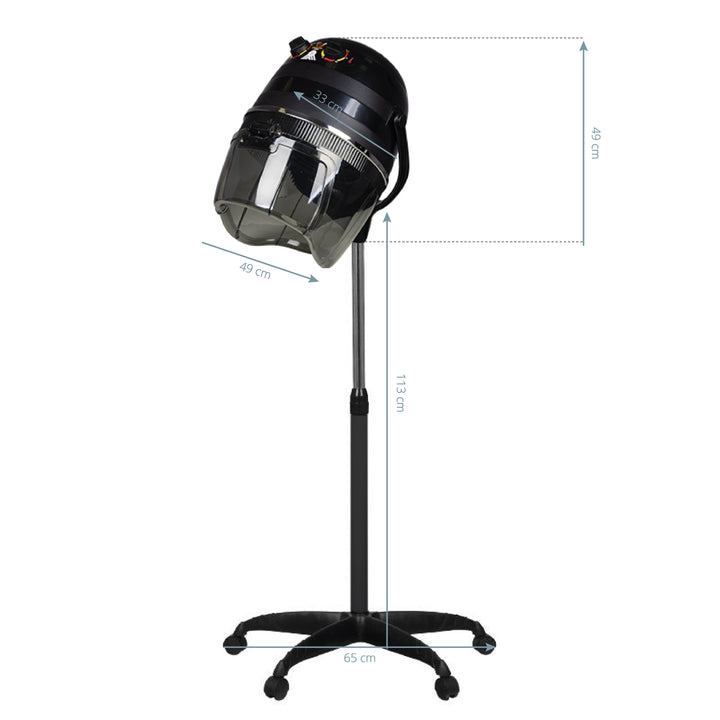 Casco Asciugacapelli su Stativo Gabbiano 1600 Velocità Singola Nero - immagine 5