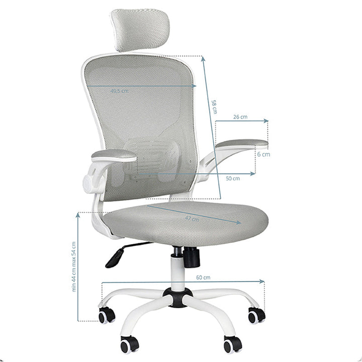 Sedia da ufficio Max Comfort 73H Bianco-Grigio 6