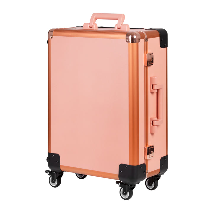 Valigia Trucco Postazione Mobile T-27 con Specchio Illuminato Oro Rosa - immagine 2