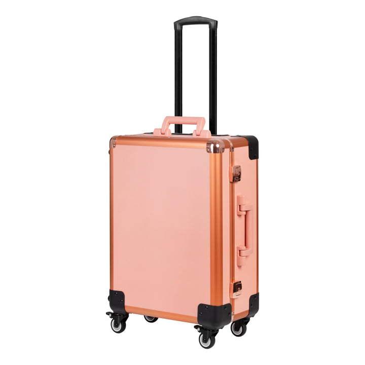 Valigia Trucco Postazione Mobile T-27 con Specchio Illuminato Oro Rosa - immagine 3
