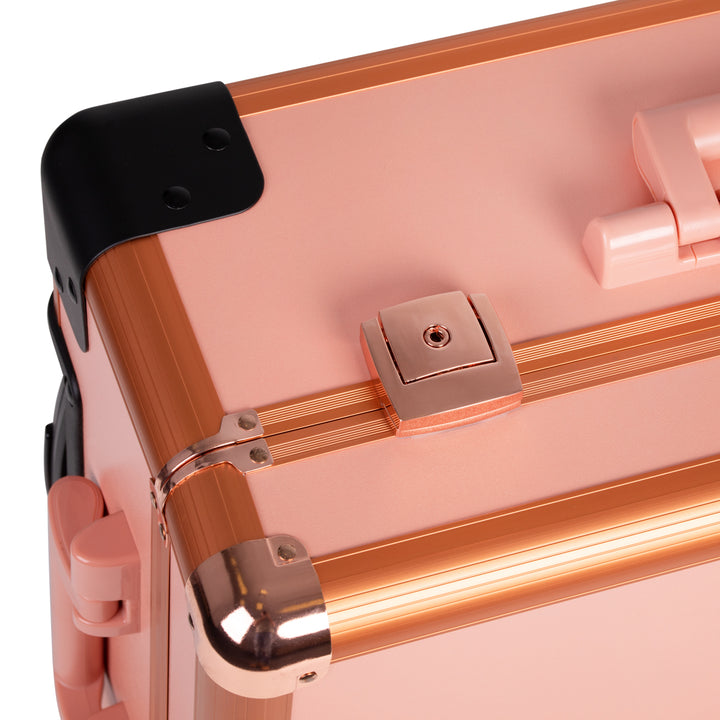 Valigia Trucco Postazione Mobile T-27 con Specchio Illuminato Oro Rosa - immagine 6