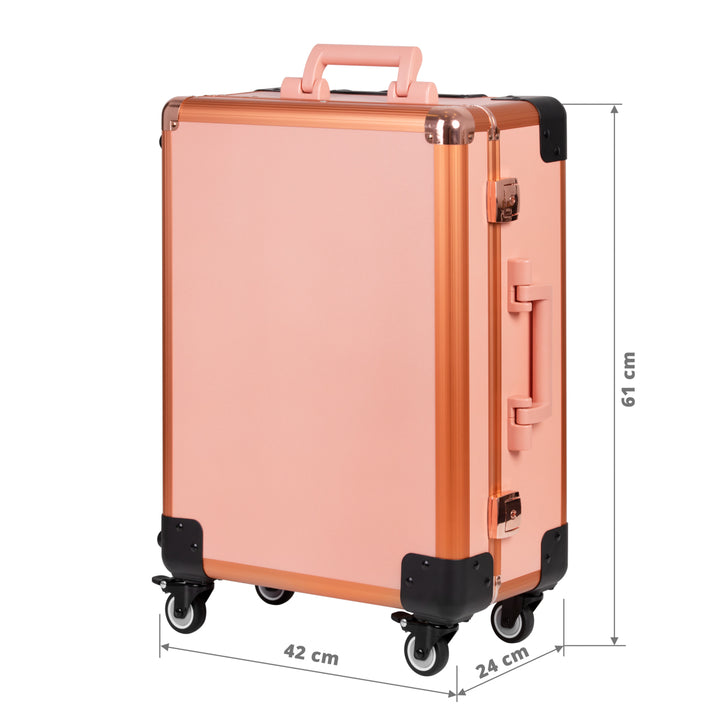 Valigia Trucco Postazione Mobile T-27 con Specchio Illuminato Oro Rosa - immagine 7