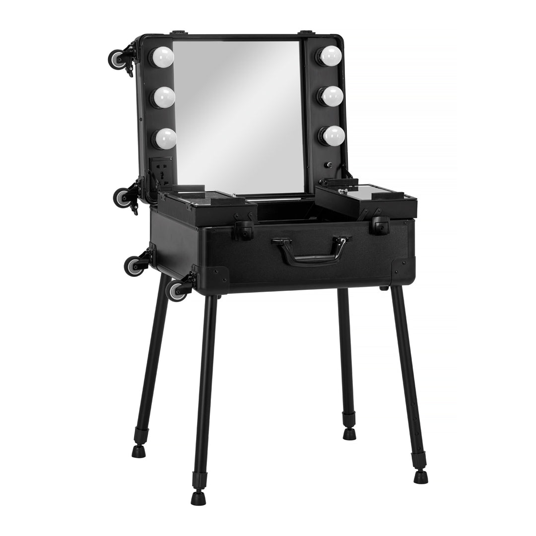 Valigia Trucco Postazione Mobile T-27 con Specchio Illuminato Nero