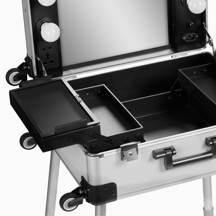 Valigia Trucco Postazione Mobile T-27 con Specchio Illuminato Argento - immagine 5