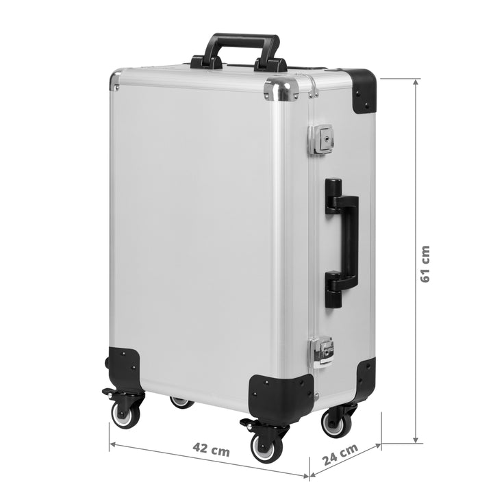 Valigia Trucco Postazione Mobile T-27 con Specchio Illuminato Argento - immagine 7