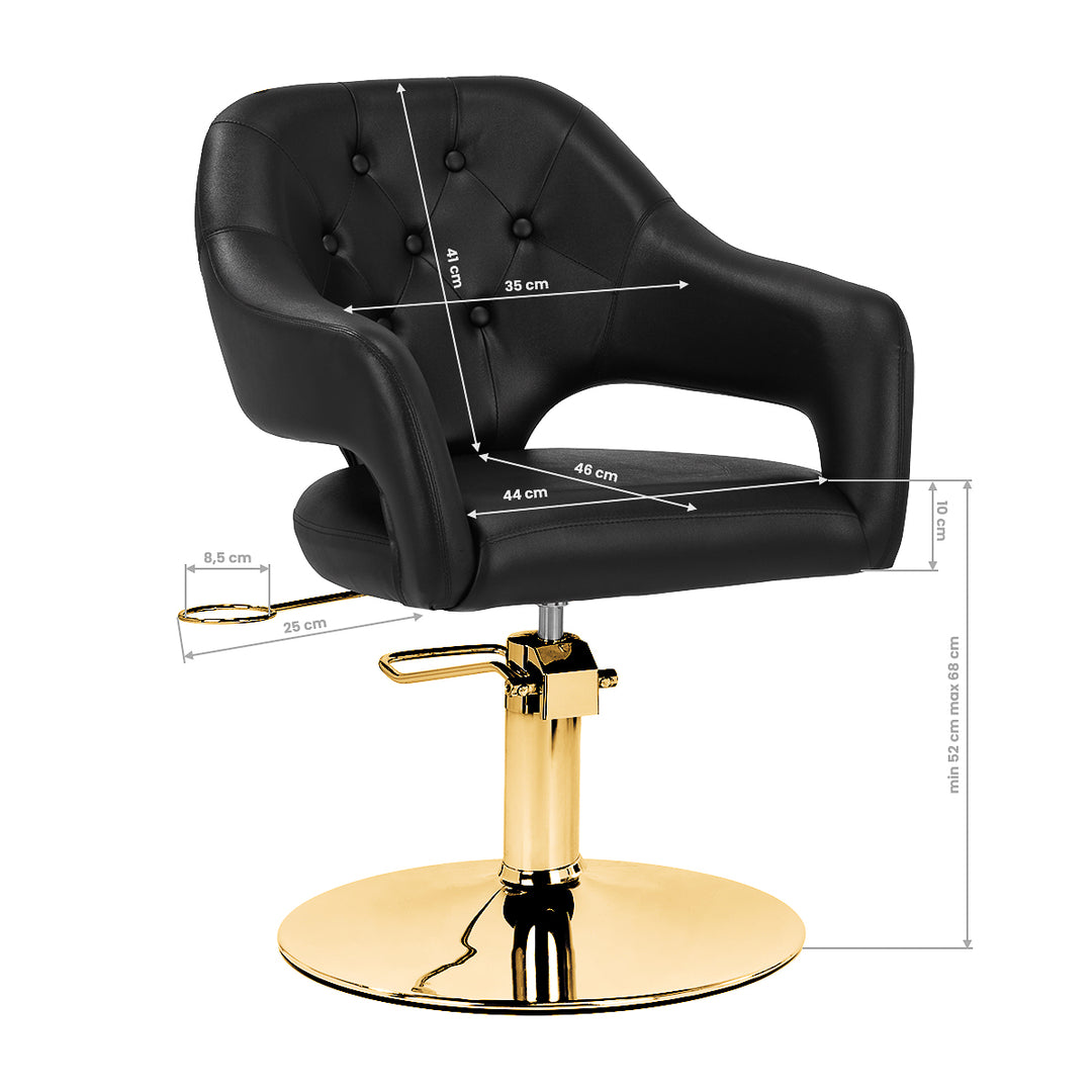 Poltrona Parrucchiere Gabbiano Parma Oro-Nero - immagine 9
