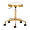Sgabello Regolabile con Ruote Eco Pelle H7 Oro Bianco