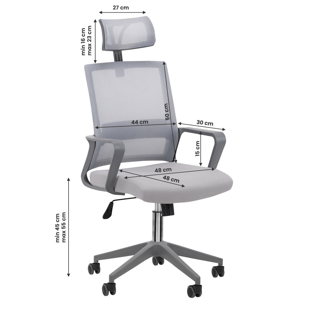 Sedia da ufficio QS-05 Grigio 9