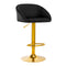 Sgabello da Bar QS-B16G Velluto Oro Nero