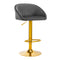 Sgabello da Bar QS-B16G Velluto Oro Grigio
