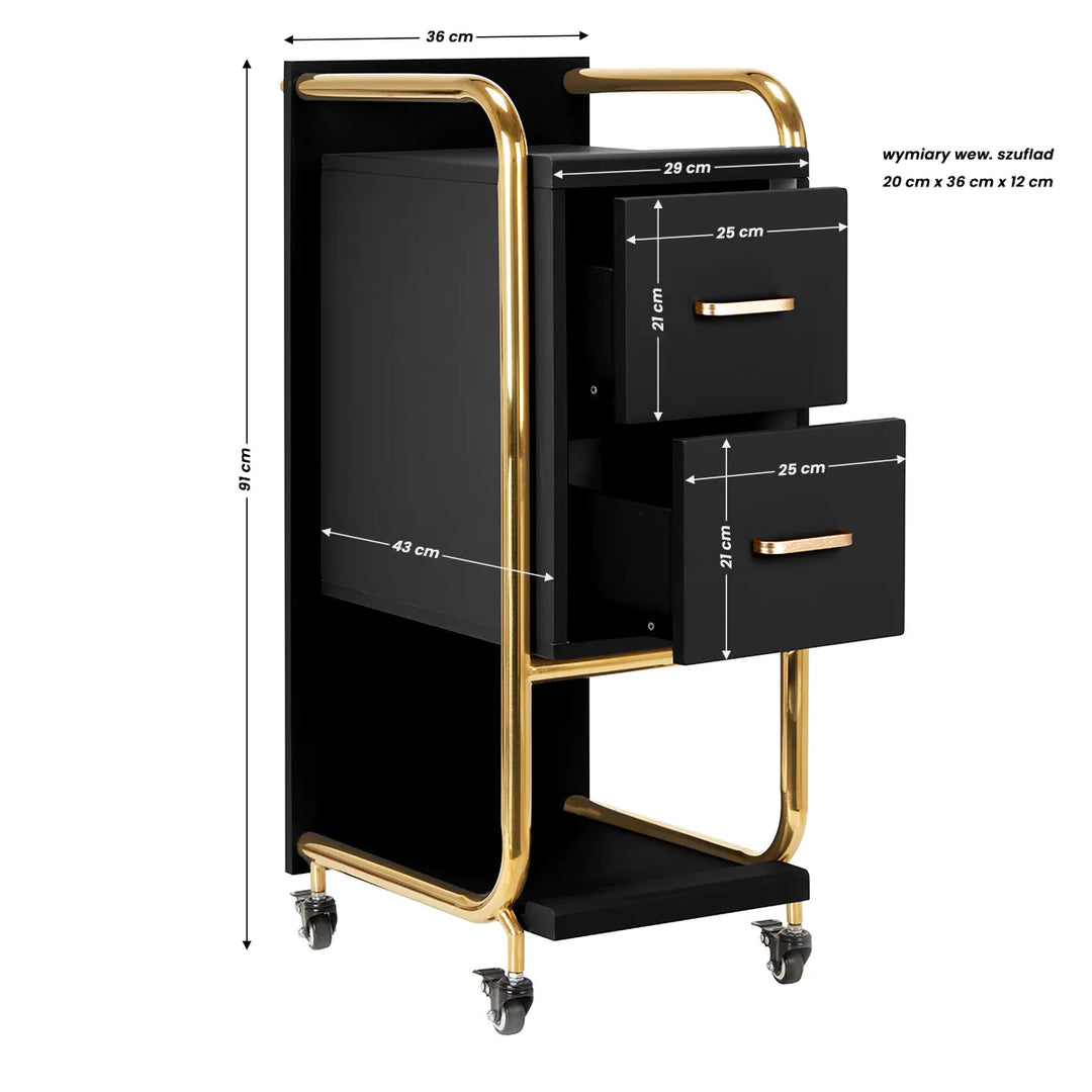 Carrello Parrucchiere Gabbiano Solo Nero - immagine 8