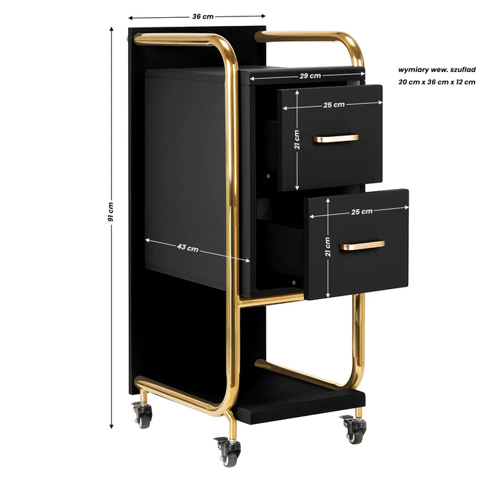 Carrello Parrucchiere Gabbiano Solo Nero - immagine 8
