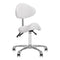 Sgabello Ergonomico Regolabile con Ruote e Schienale Giovanni 1004 Bianco