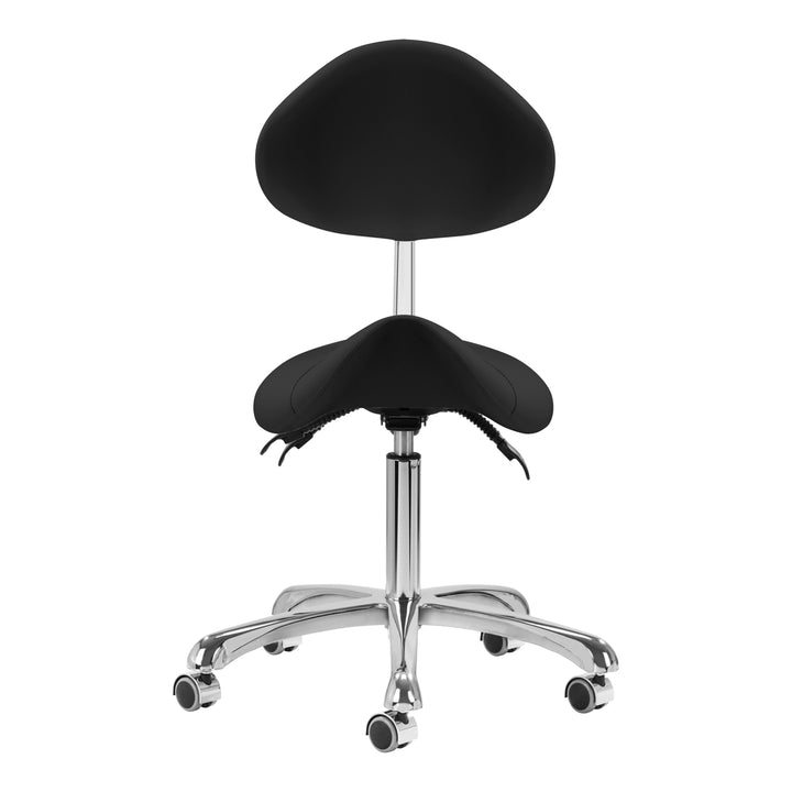 Sgabello Ergonomico Regolabile con Ruote e Schienale Giovanni 1004 Nero - immagine 3