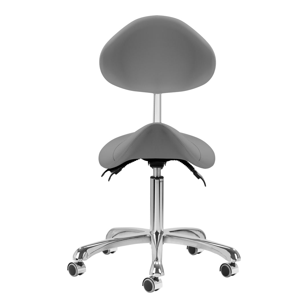Sgabello Ergonomico Regolabile con Ruote e Schienale Giovanni 1004 Grigio - immagine 3
