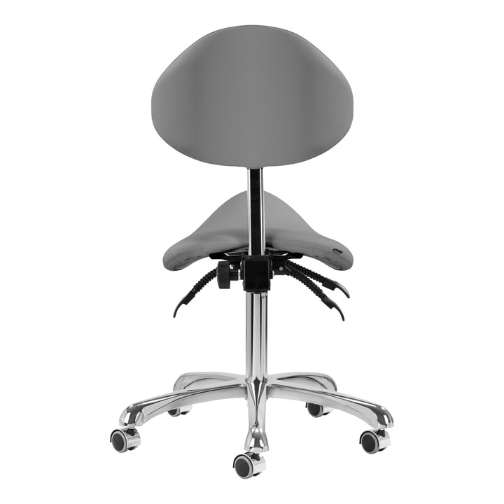 Sgabello Ergonomico Regolabile con Ruote e Schienale Giovanni 1004 Grigio - immagine 4