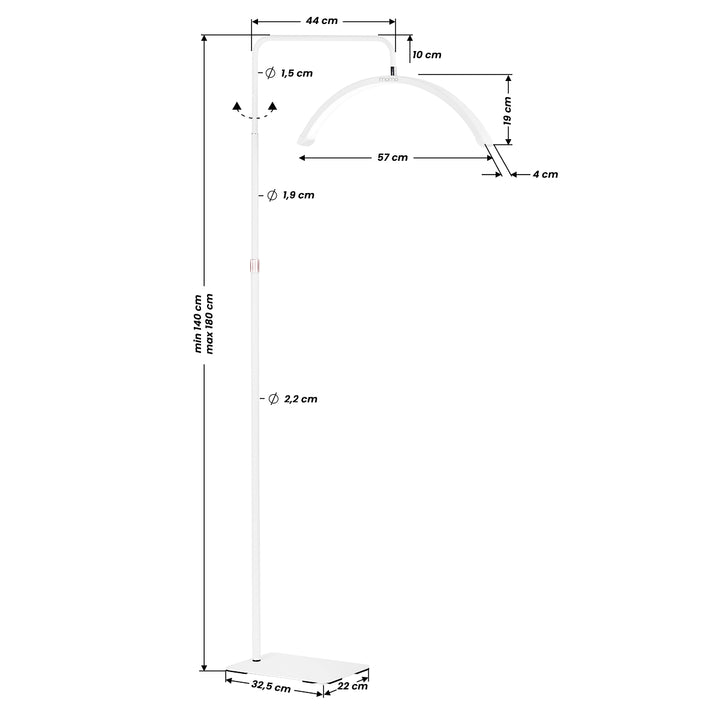 Lampada Ciglia LED con Treppiede e Colore e Intensità Regolabili Momo Moon MX6 Bianco - immagine 13