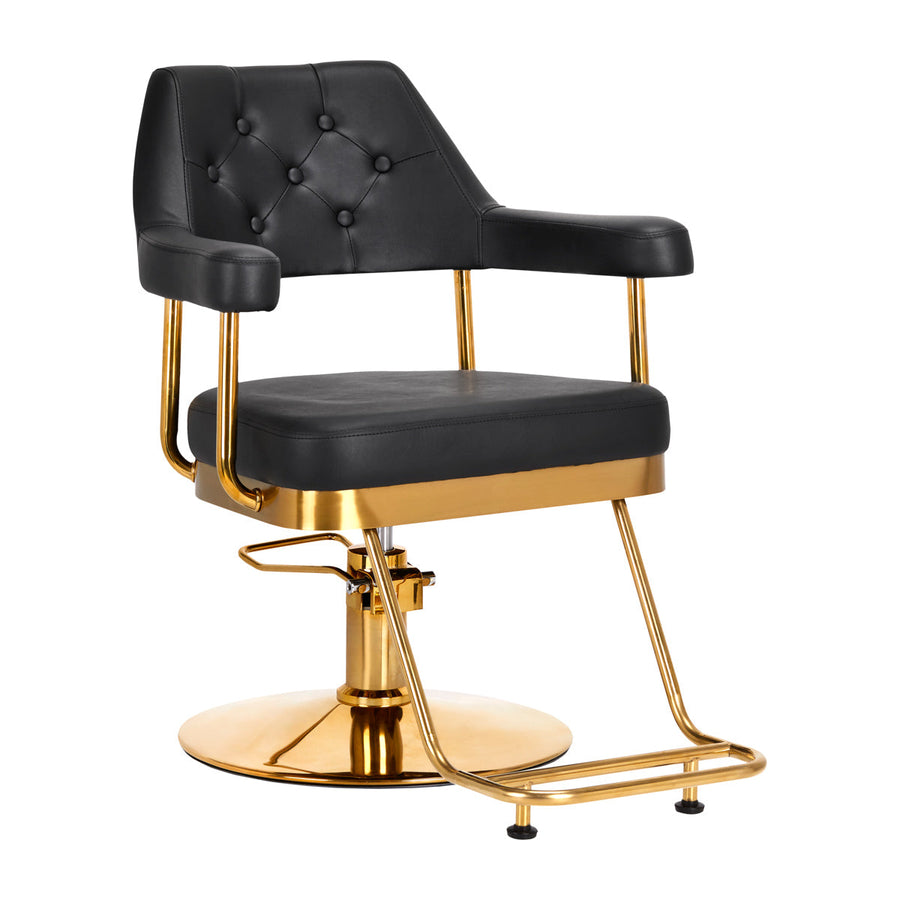Poltrona parrucchiere Gabbiano Granada Oro Nero 1