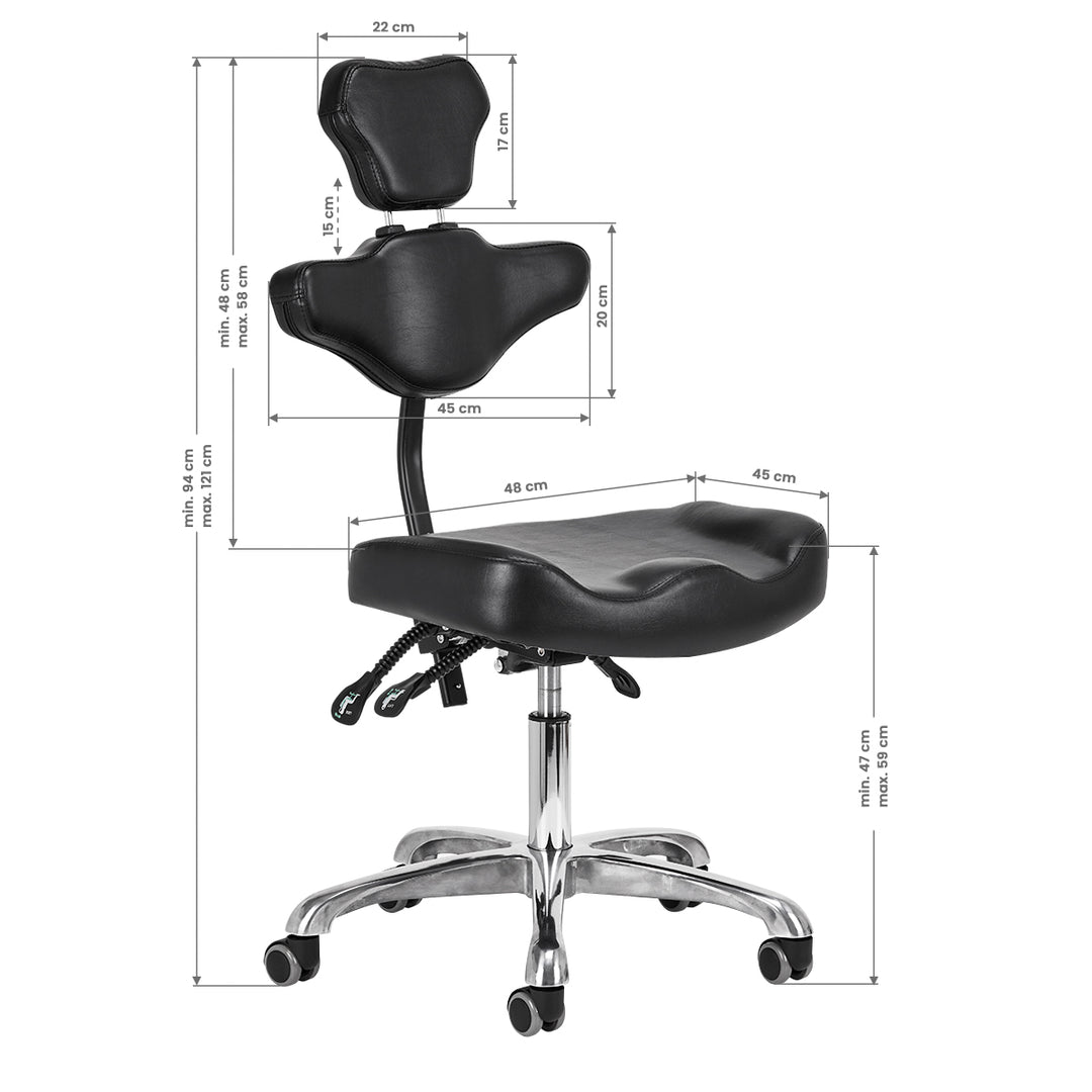 Sgabello con Ruote Pro Ink 973 Nero - immagine 13