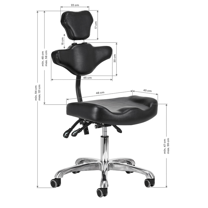 Sgabello con Ruote Pro Ink 973 Nero - immagine 13
