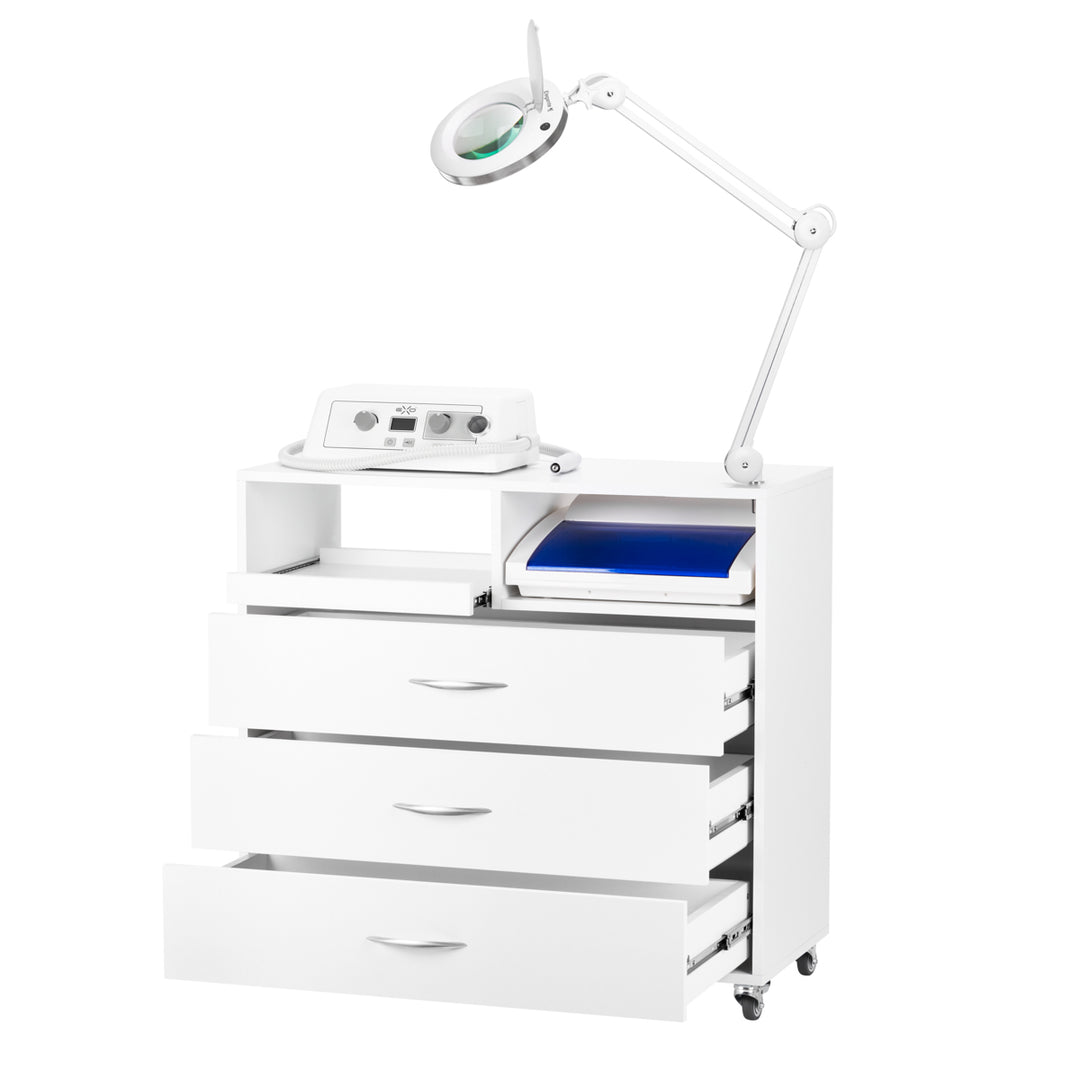 Postazione Pedicure Y-200 con Carrello, Fresa per Unghie, Lampada con Lente e Apparecchio UV-C - immagine 2