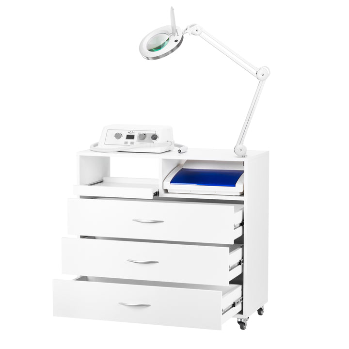 Postazione Pedicure Y-200 con Carrello, Fresa per Unghie, Lampada con Lente e Apparecchio UV-C - immagine 2