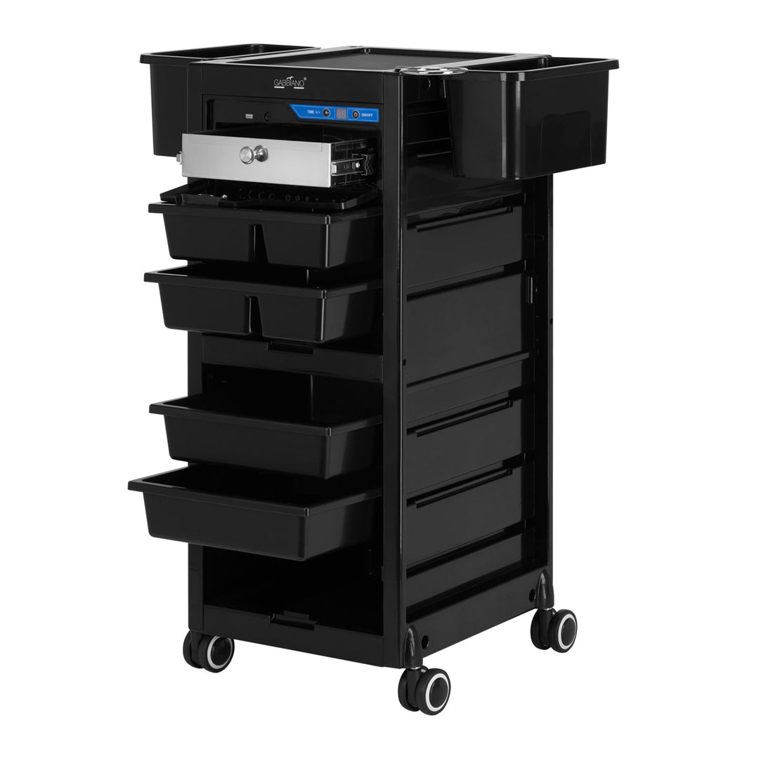 Carrello parrucchiere Gabbiano con sterilizzatore UV 68UV Nero 2