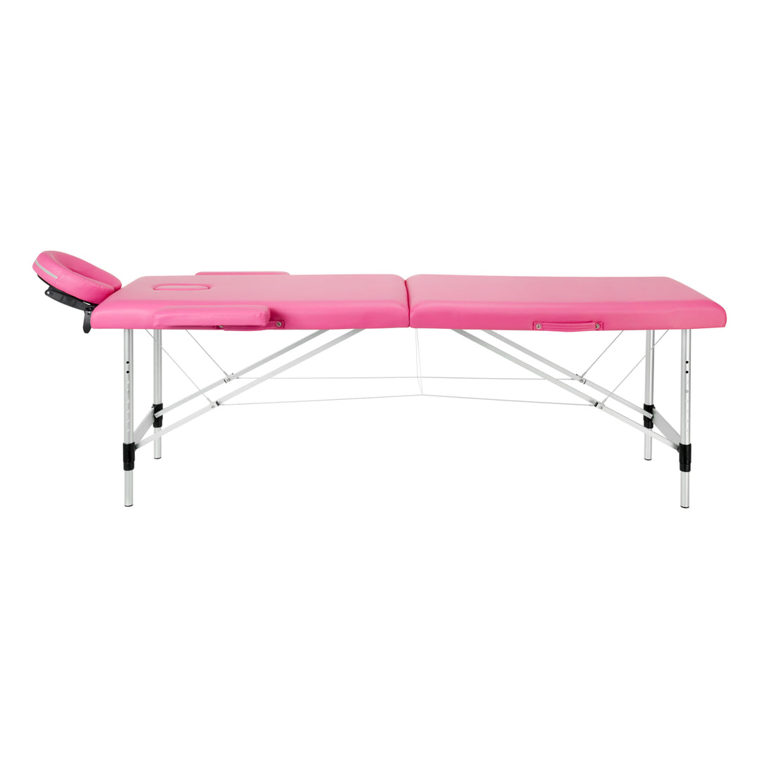 Lettino massaggio Portatile Komfort Activ Fizjo 2 Zone Alluminio Rosa 2