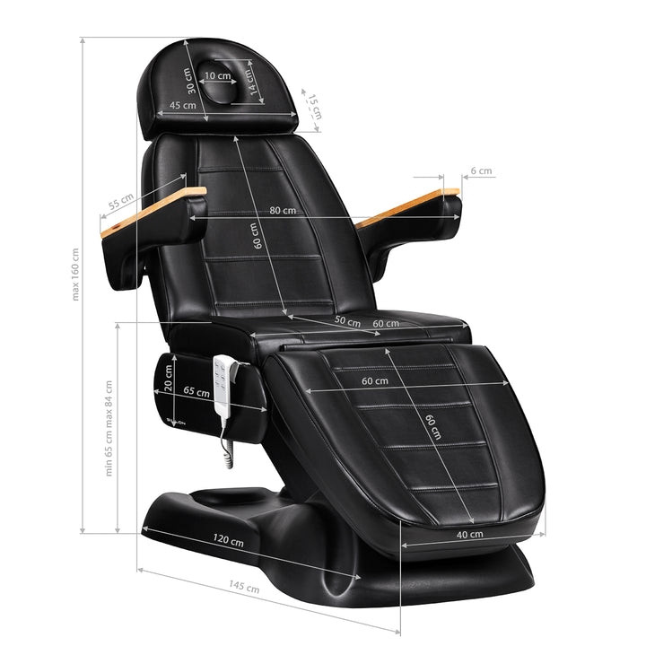 Poltrona Estetica Elettrica Lux 273B con 3 Motori Nero - immagine 17