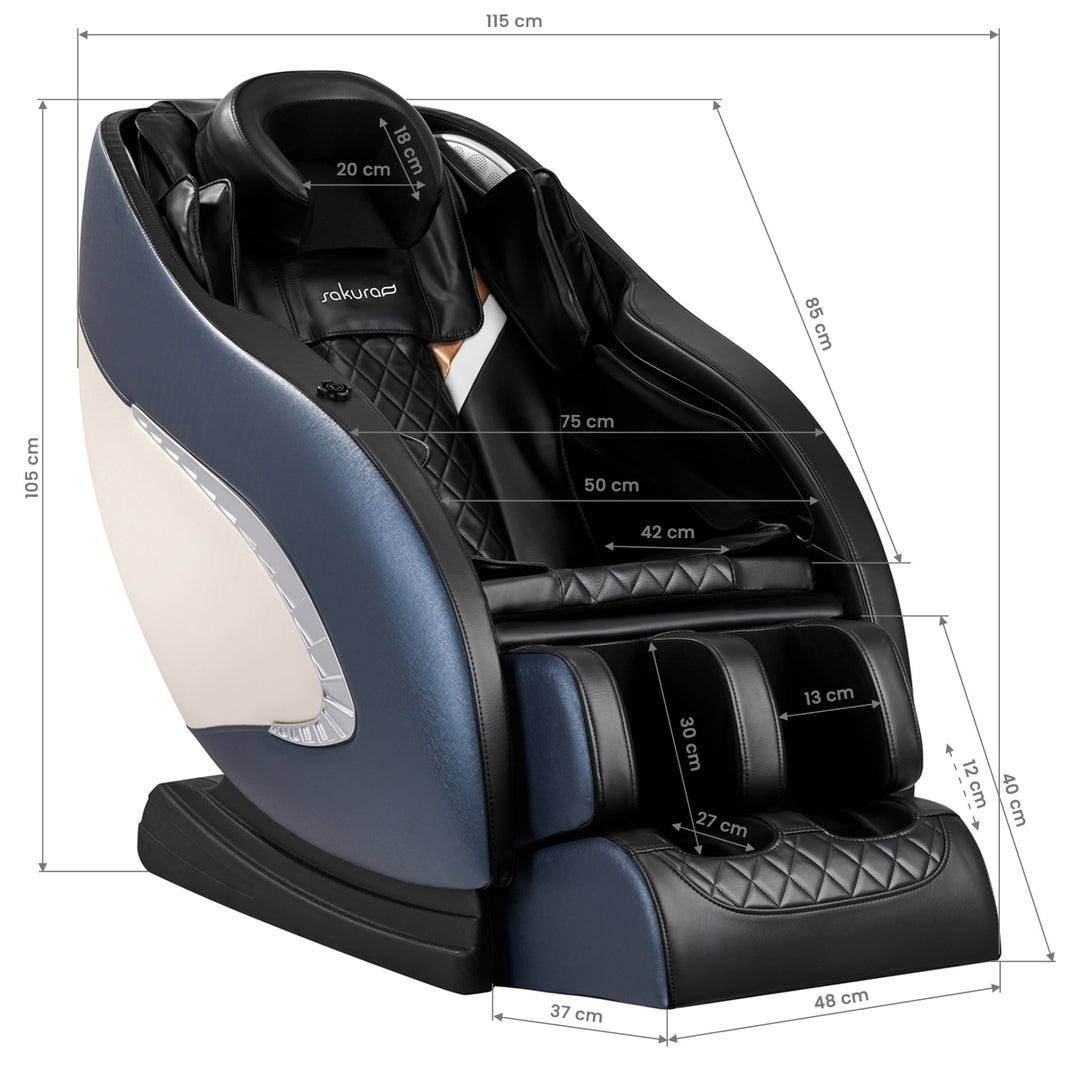 Poltrona Massaggiante Elettrica Sakura Classic 305 Blu - immagine 18