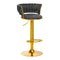 Sgabello da Bar 4Rico QS-B313a Velluto Grigio
