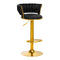 Sgabello da Bar 4Rico QS-B313a Velluto Nero