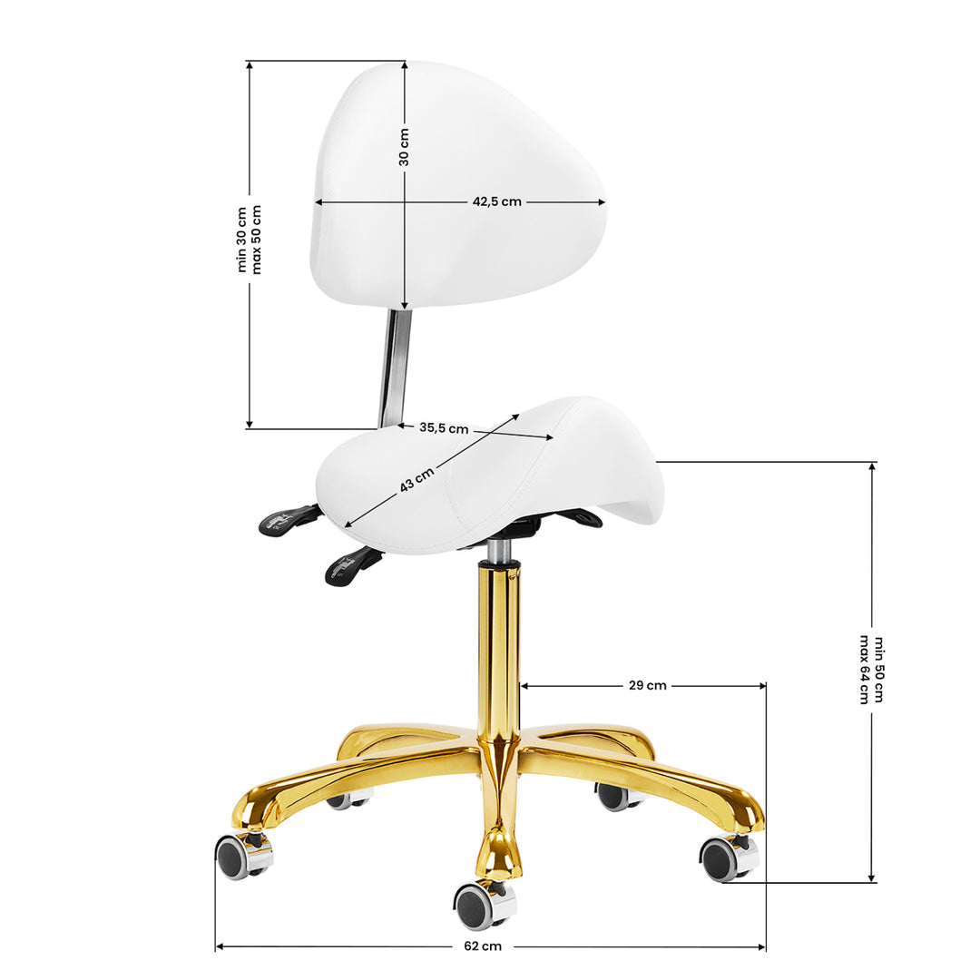 Sgabello ergonomico 1004 Giovanni Oro-Bianco 9