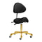 Sgabello Ergonomico Regolabile con Ruote e Schienale Giovanni 1004 Oro-Nero