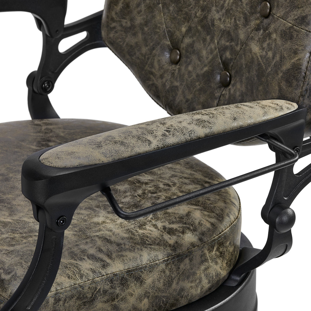 Poltrona Barbiere Gabbiano President Old Leather Verde - immagine 16