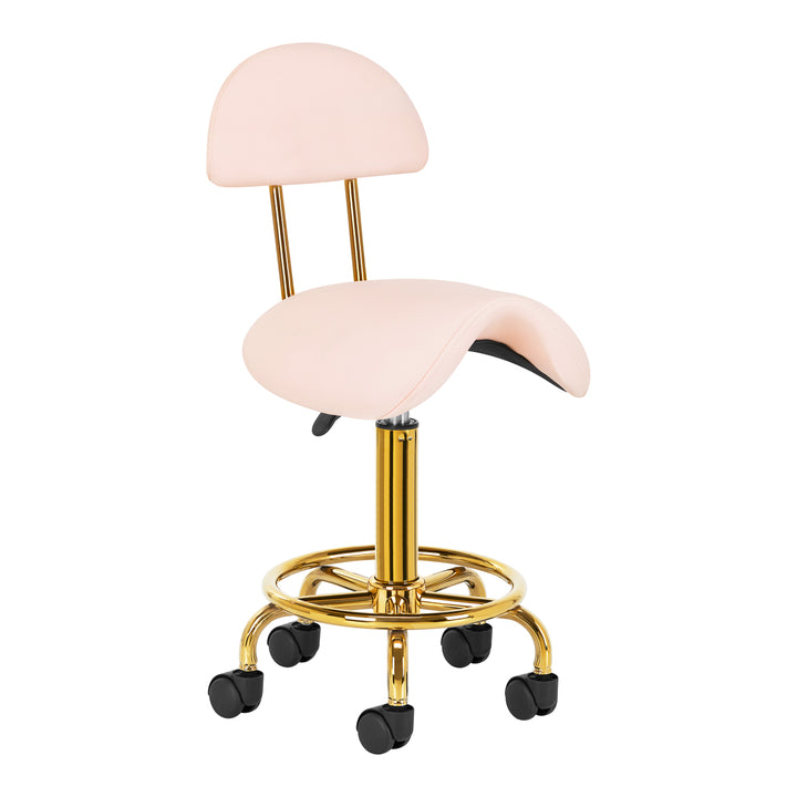 Sgabello Ergonomico con Schienale 6001 Oro-Rosa