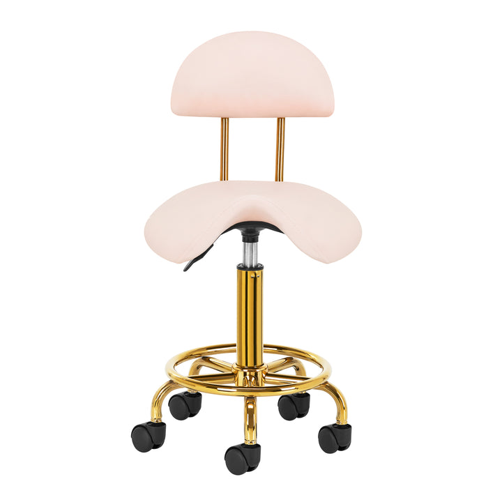 Sgabello Ergonomico con Schienale 6001 Oro-Rosa