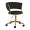 Sedia Girevole 4Rico QS-GW01G Velluto Nero