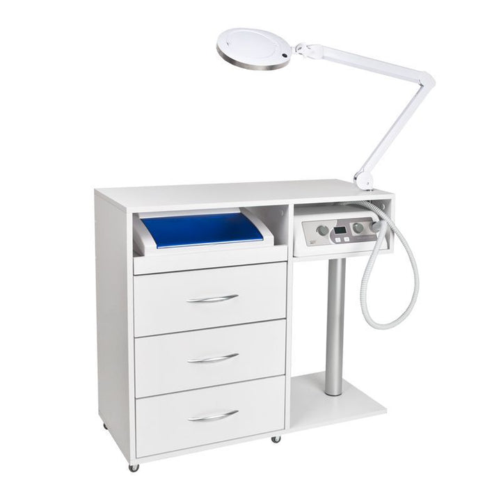 Postazione Pedicure Y-300 con Carrello, Fresa per Unghie, Lampada con Lente e Apparecchio UV-C - immagine 7