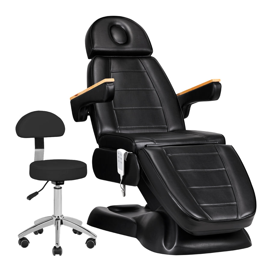 Poltrona Estetica Elettrica Sillon Lux 273B 3 Motori con Sgabello Nero