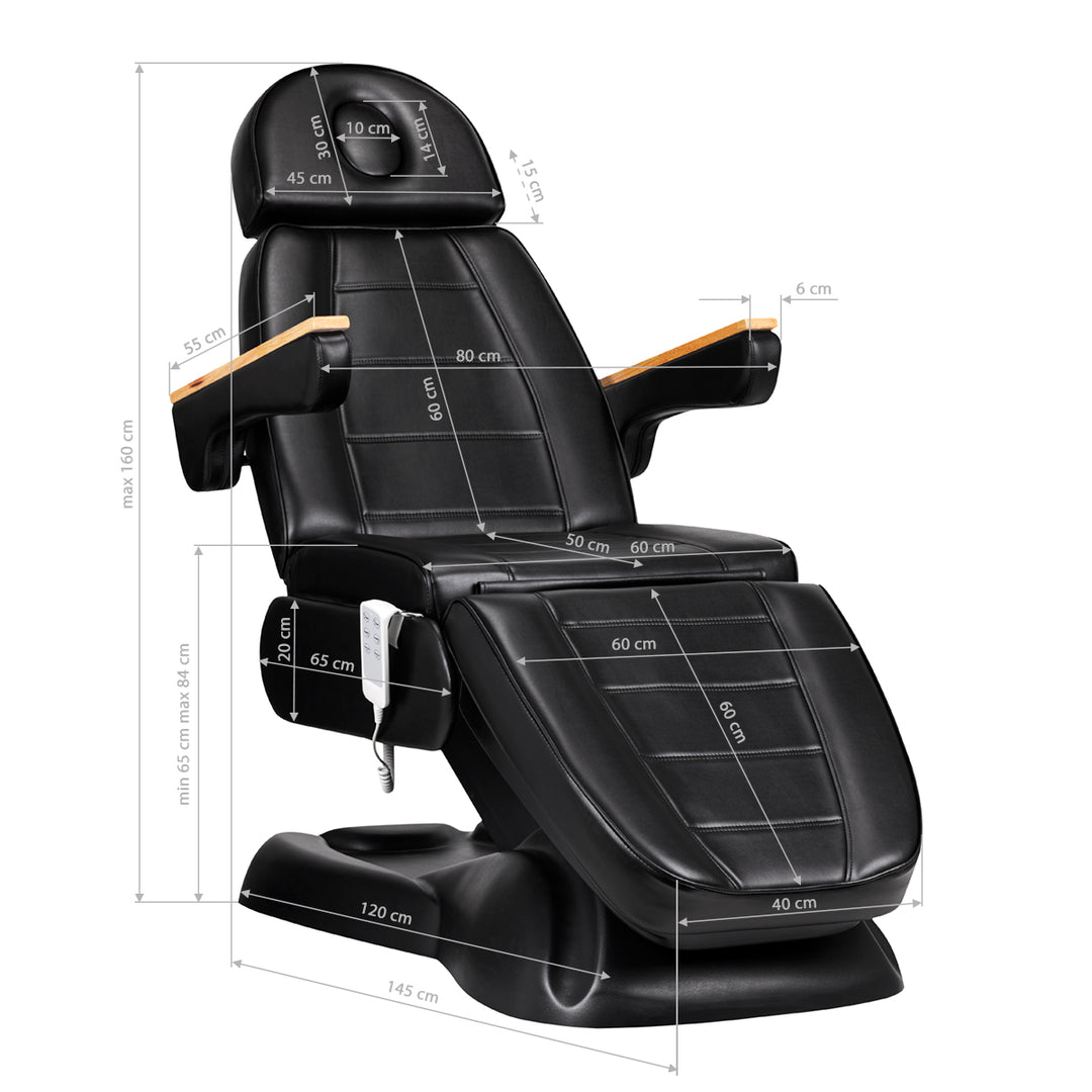 Poltrona Estetica Elettrica Sillon Lux 273B 3 Motori con Sgabello Nero - immagine 18